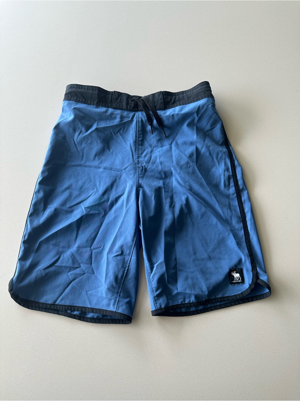 abercrombie kids Light Blue Swim Shorts with Black Waistband